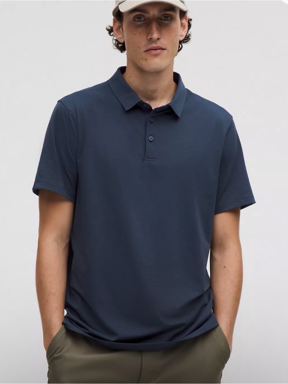 lululemon athletica Men's Deep Navy Short-Sleeve Evolution Polo